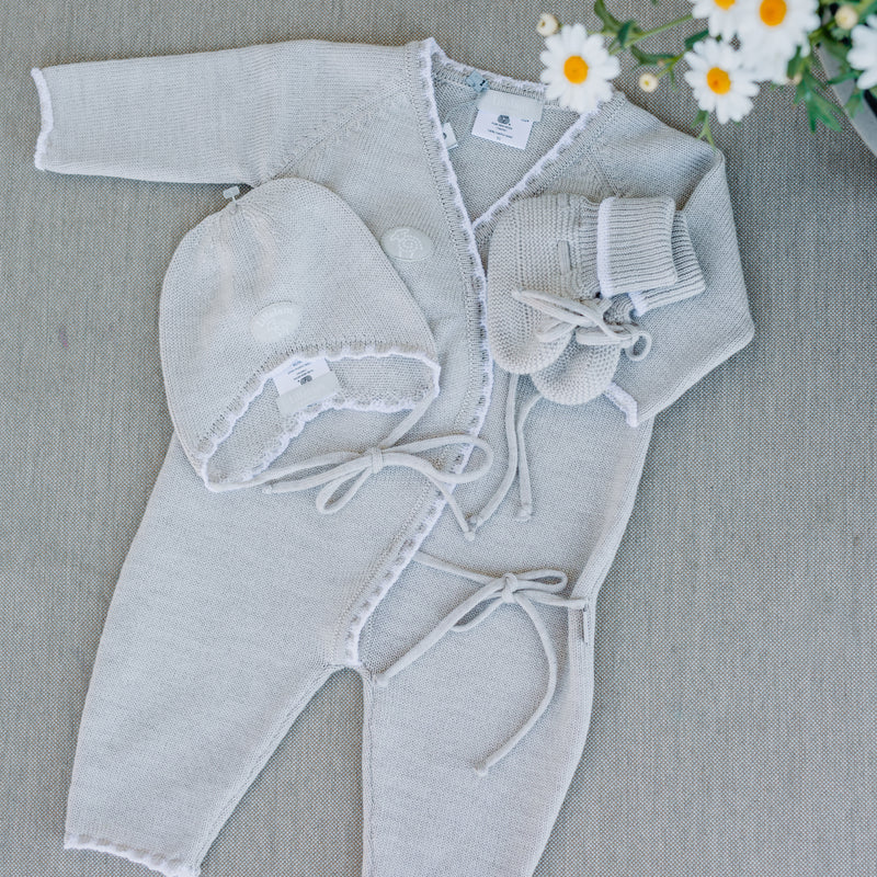 Lillelam 100% Merino Hentesett (Homeset) - Gray | Little Mino alternate view