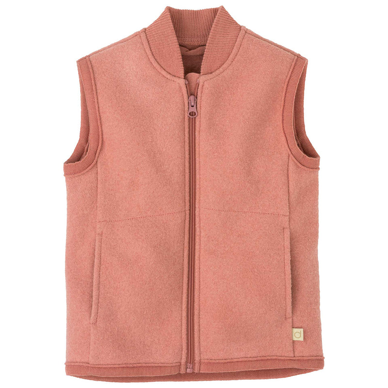 Disana Boiled Wool Vest Pink | Little Mino