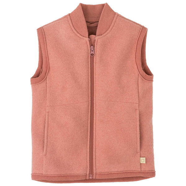 Disana Boiled Wool Vest Pink | Little Mino