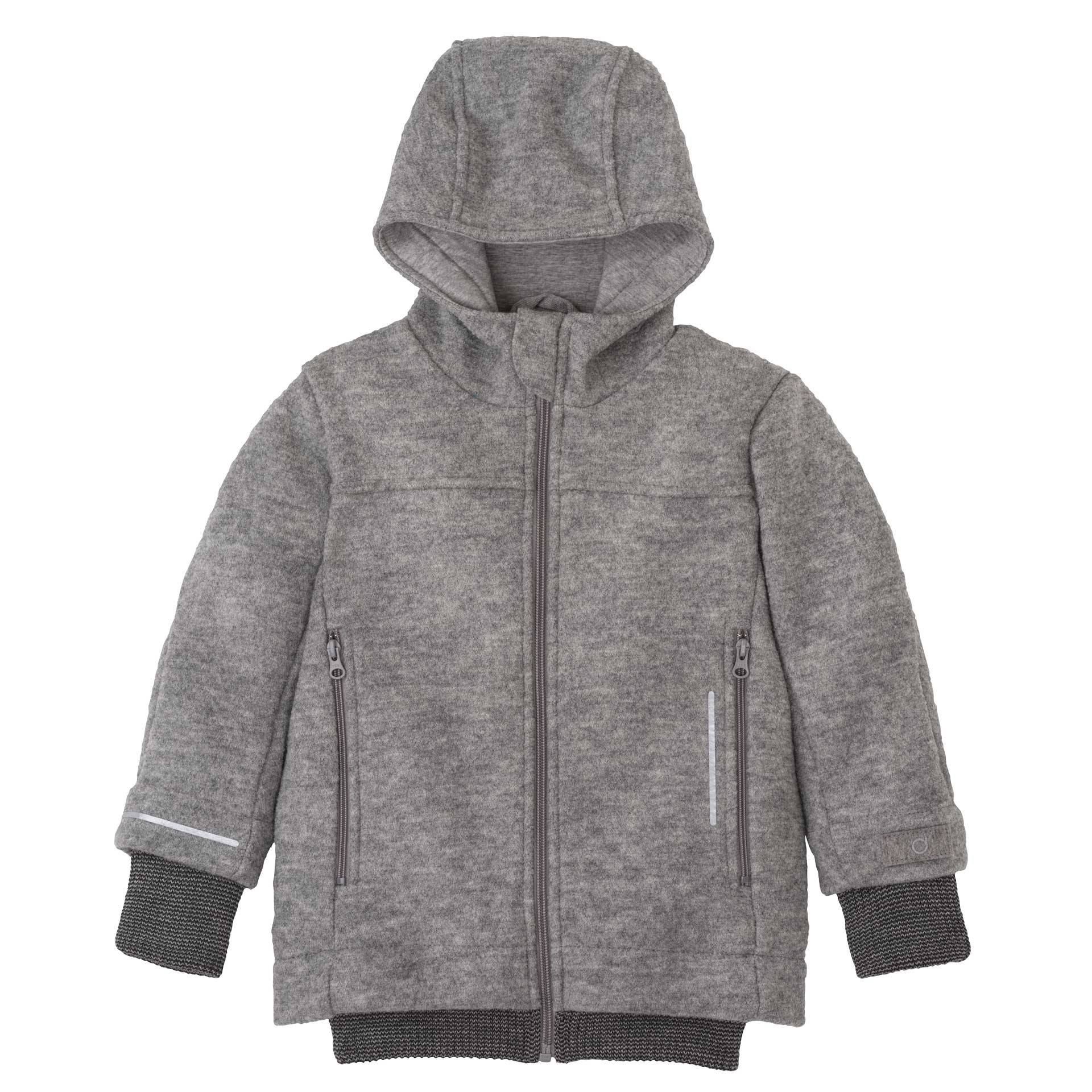 Disana Boiled Wool Jacket Zip Gray | Little Mino