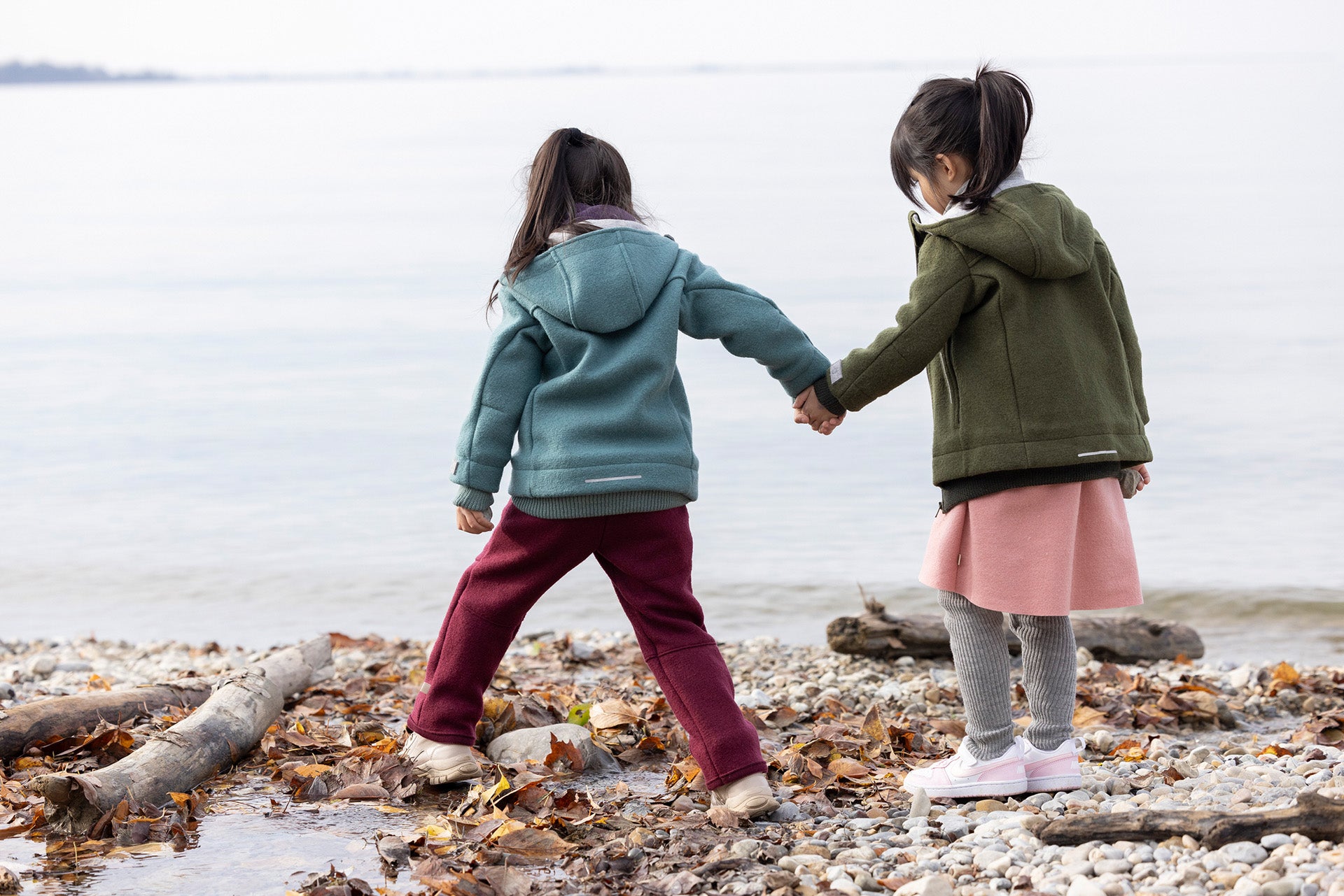 Disana Boiled Wool Jacket Zip Gray | Little Mino