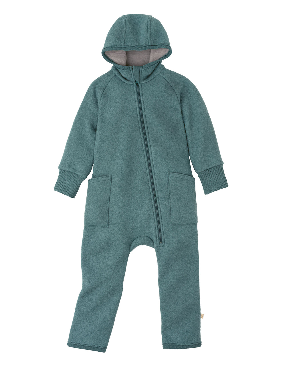 The Disana Heritage Baby Bunting Suit (Zip Overall) Teal | Little Mino