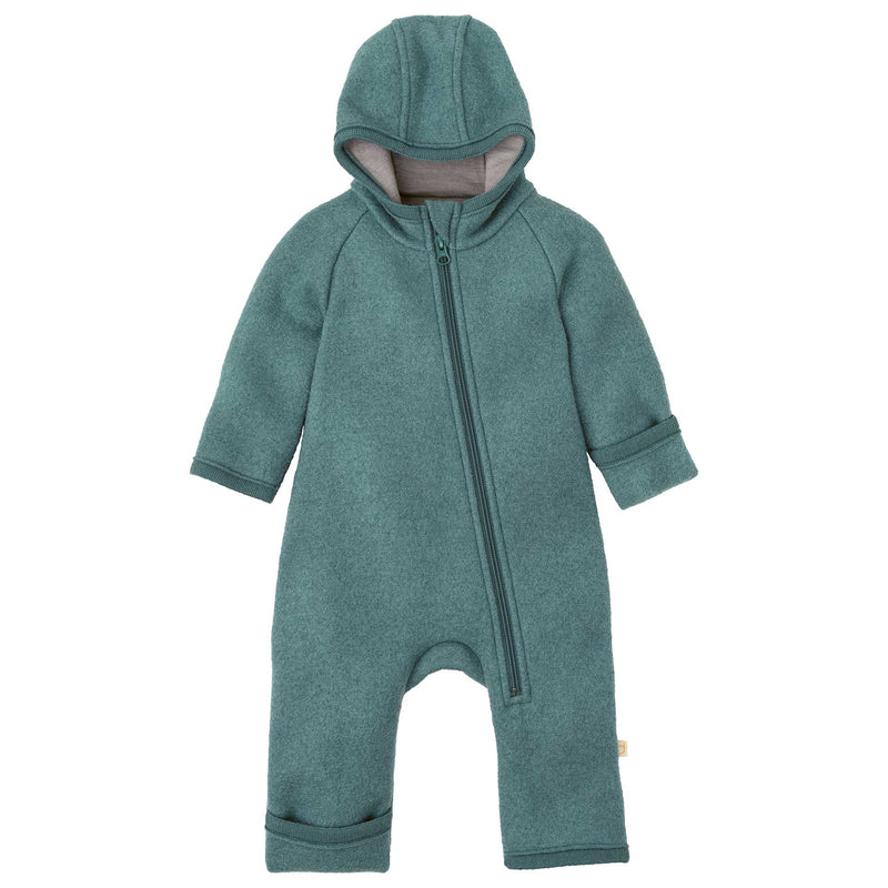 The Disana Heritage Baby Bunting Suit (Zip Overall) Teal | Little Mino