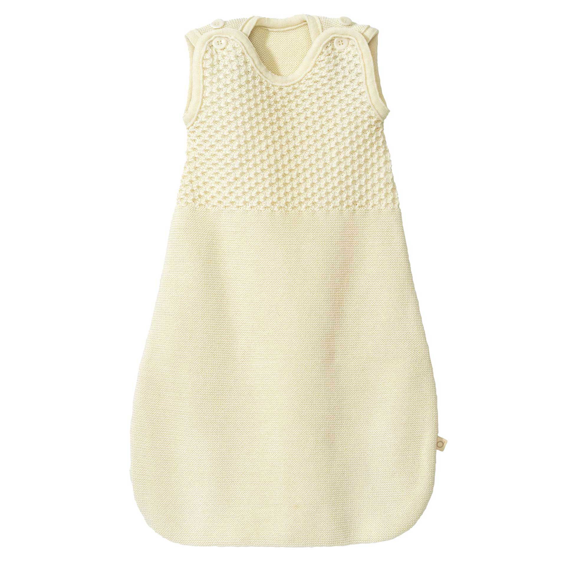 Disana Knitted Organic Merino Wool Sleeveless Sleeping Bag White | Little Mino