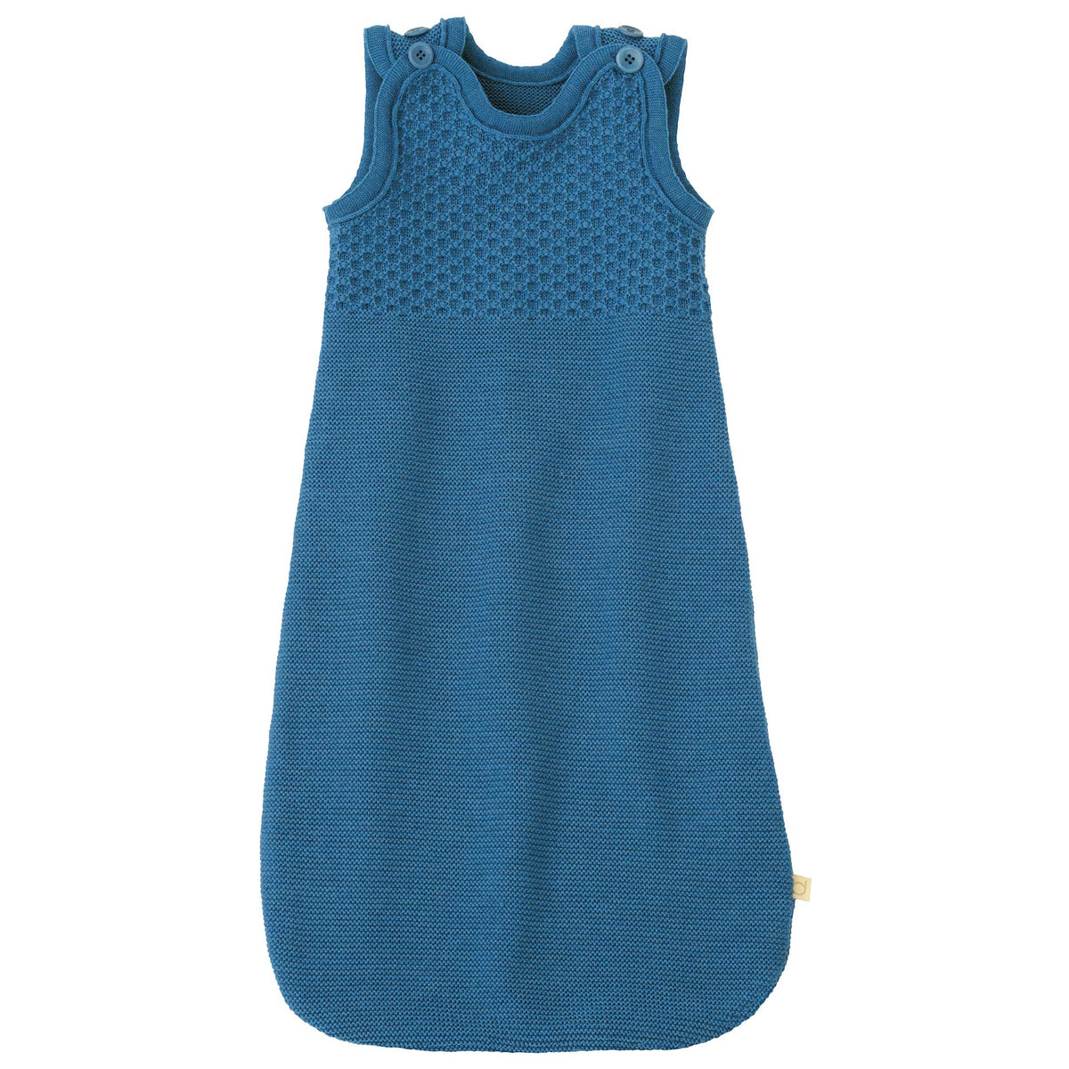 Disana Knitted Organic Merino Wool Sleeveless Sleeping Bag Blue | Little Mino