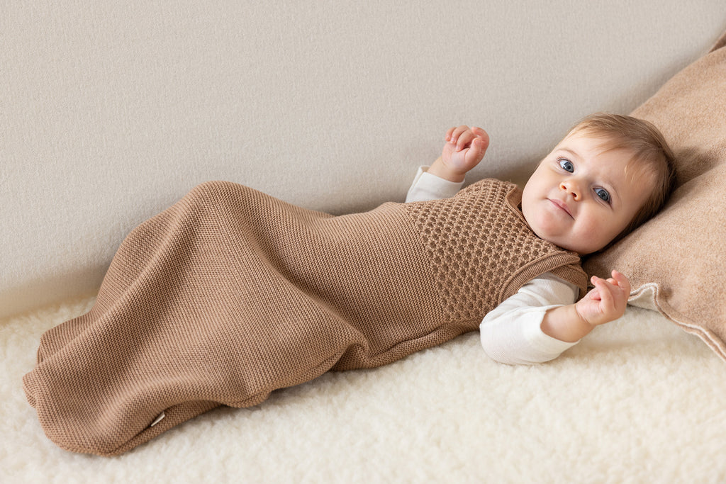 Disana Knitted Organic Merino Wool Sleeveless Sleeping Bag White | Little Mino
