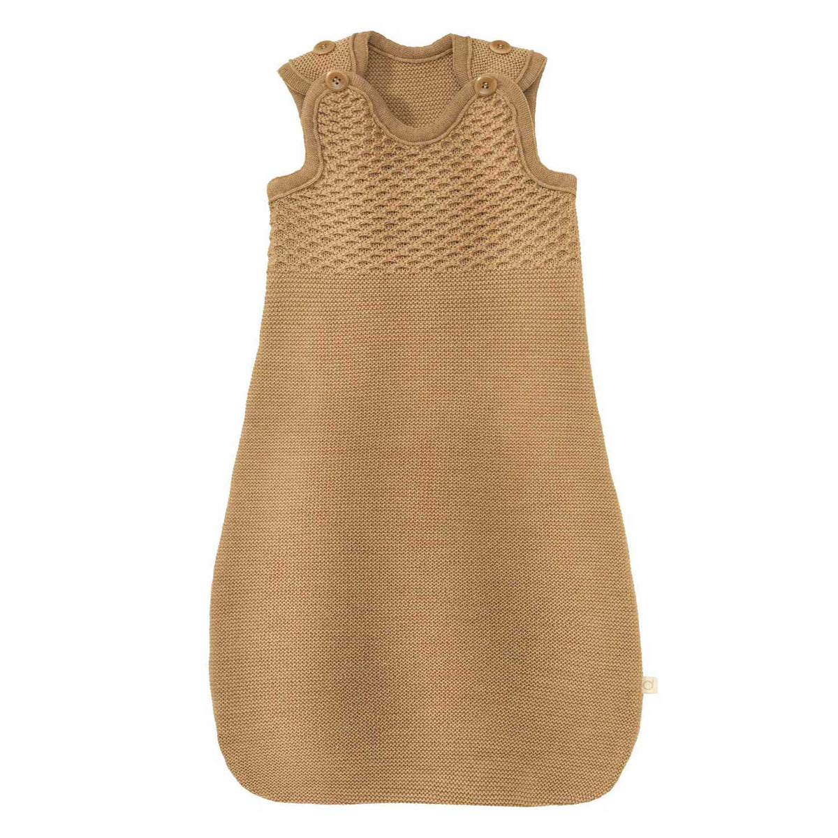 Disana Knitted Organic Merino Wool Sleeveless Sleeping Bag Camel | Little Mino