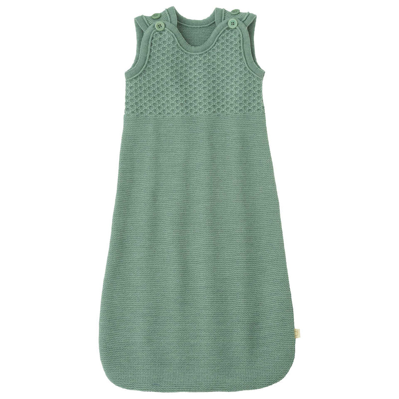Disana Knitted Organic Merino Wool Sleeveless Sleeping Bag Green | Little Mino