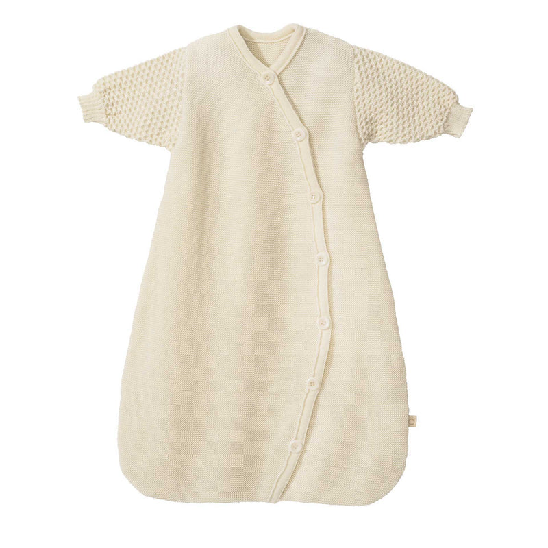 Disana Organic Merino Wool Long-Sleeve Knitted Sleeping Bag - White | Little Mino