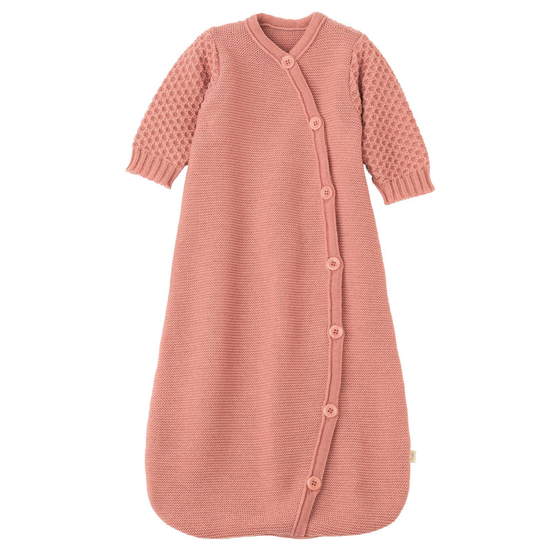 Disana Organic Merino Wool Long-Sleeve Knitted Sleeping Bag - Pink | Little Mino