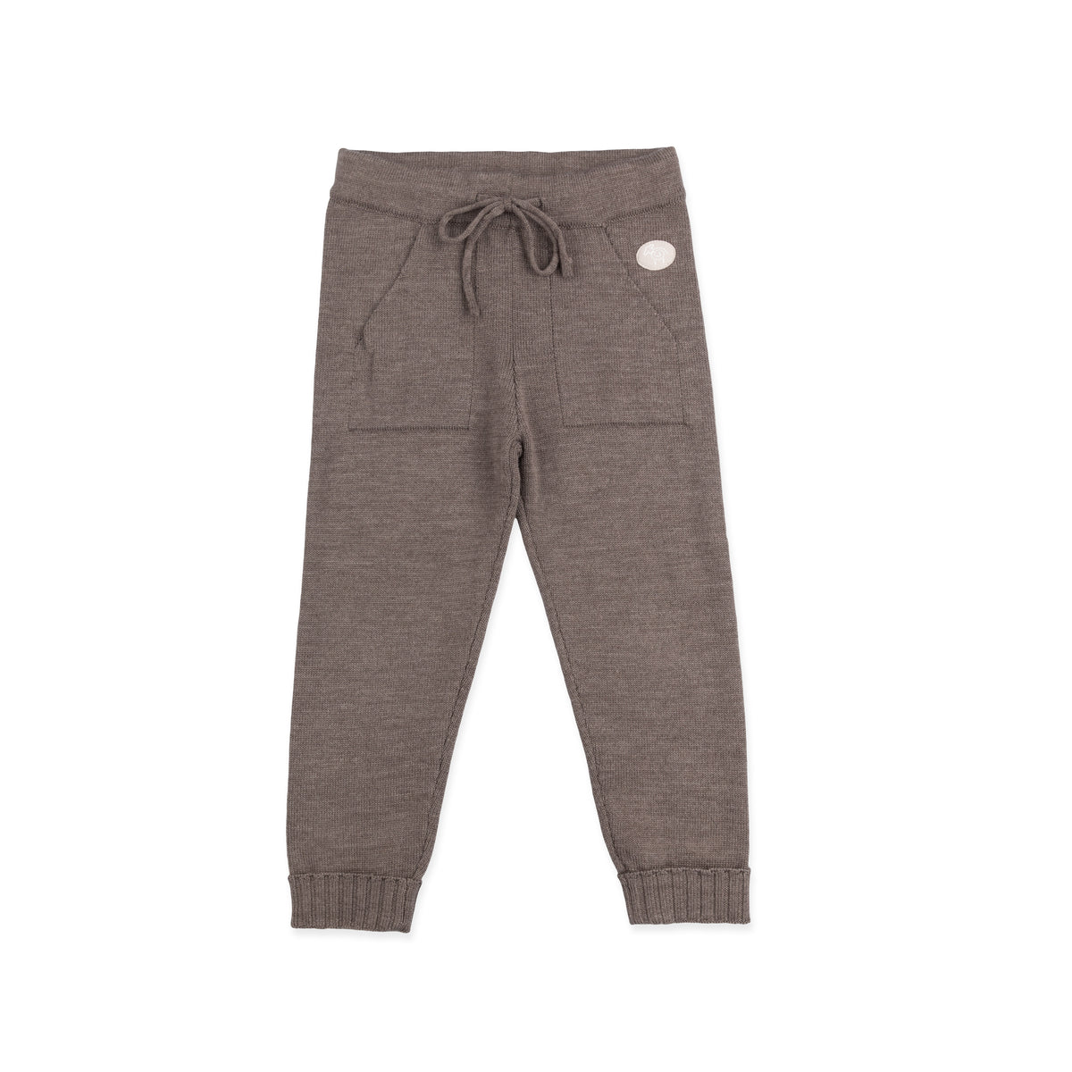 Lillelam 100% Merino Trousers with pockets - Brown | Little Mino