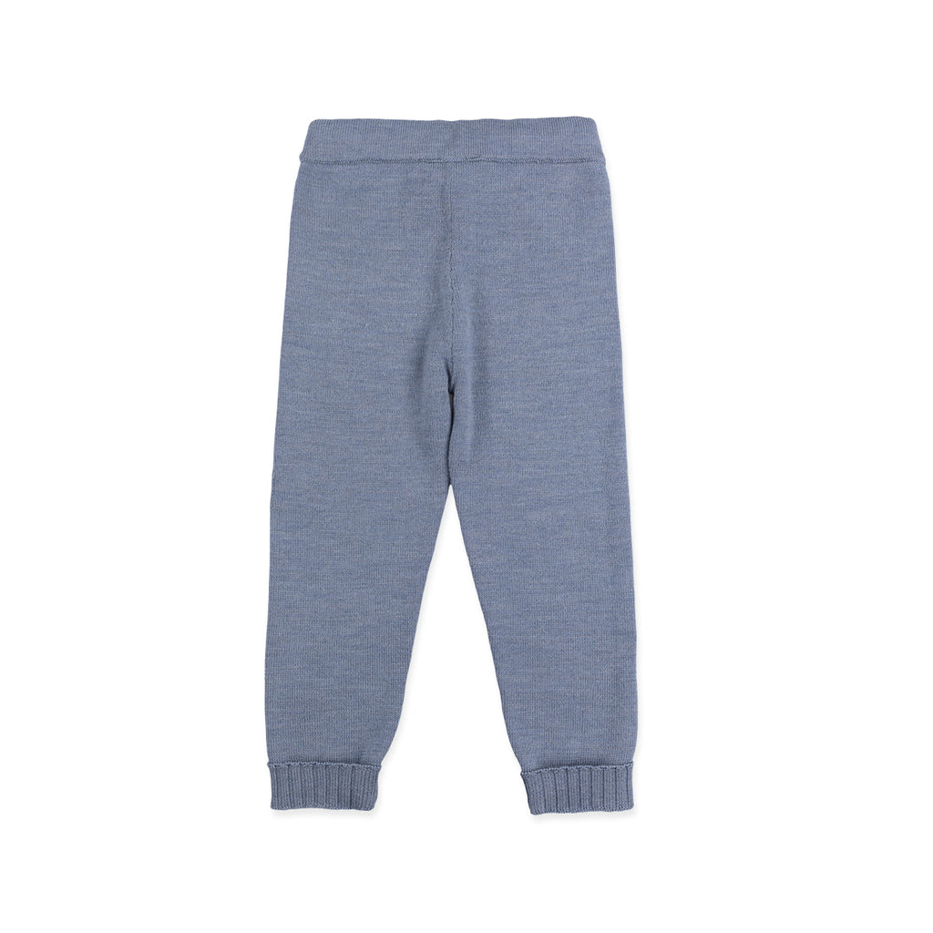 Lillelam 100% Merino Trousers with pockets - Blue | Little Mino