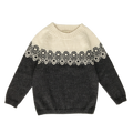 Esencia Aki Sweater - 100% Alpaca Fiber Ivory/Charcoal| Little Mino