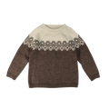 Esencia Aki Sweater - 100% Alpaca Fiber Ivory/Cocoa | Little Mino