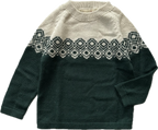 Esencia Aki Sweater - 100% Alpaca Fiber Ivory/Dark Green | Little Mino