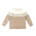 Esencia Aki Sweater - 100% Alpaca Fiber Ivory/Pebble | Little Mino