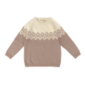 Esencia Aki Sweater - 100% Alpaca Fiber Ivory/Rose | Little Mino