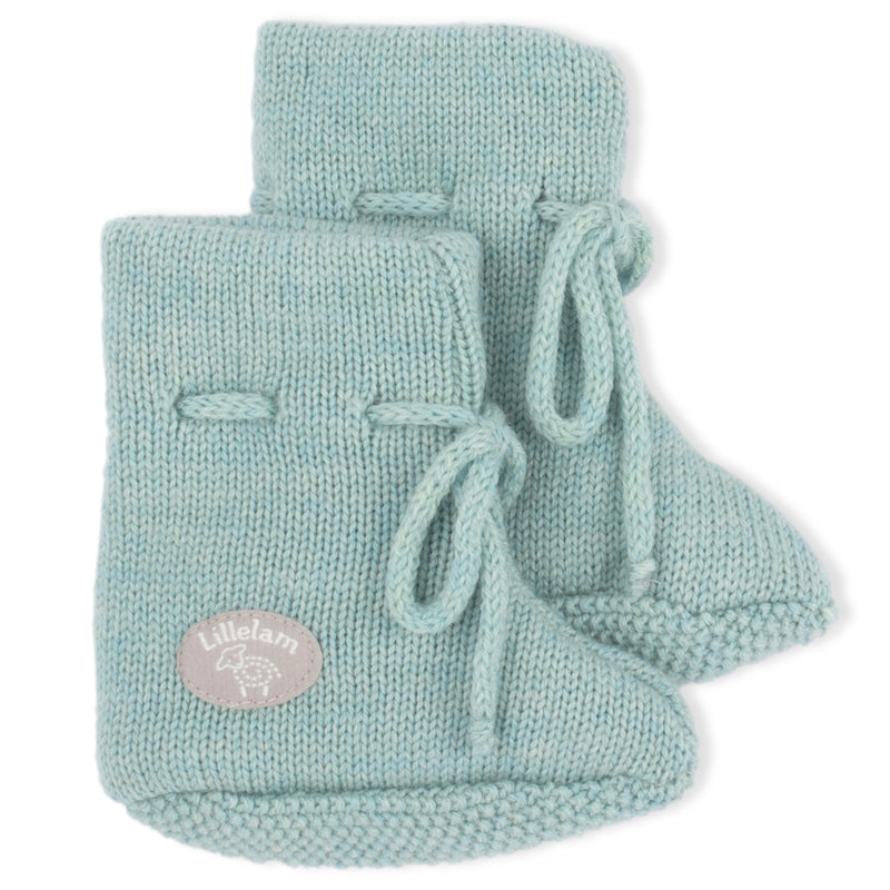 Lillelam Classic Baby Booties Sea green | Little Mino