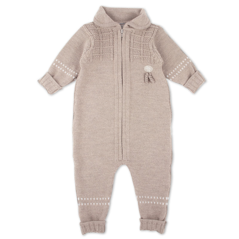 Lillelam Baby Bunting Suit Classic - 100% Merino Wool Beige | Little Mino