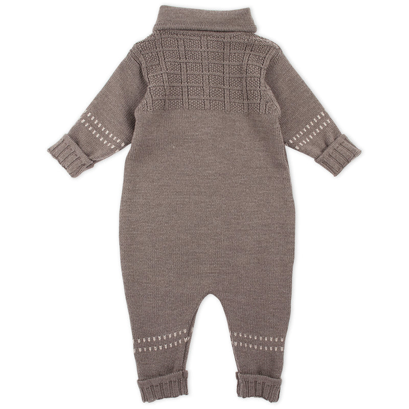 Lillelam Babysuit Classic - 100% Merino Wool Brown | Little Mino alternate view