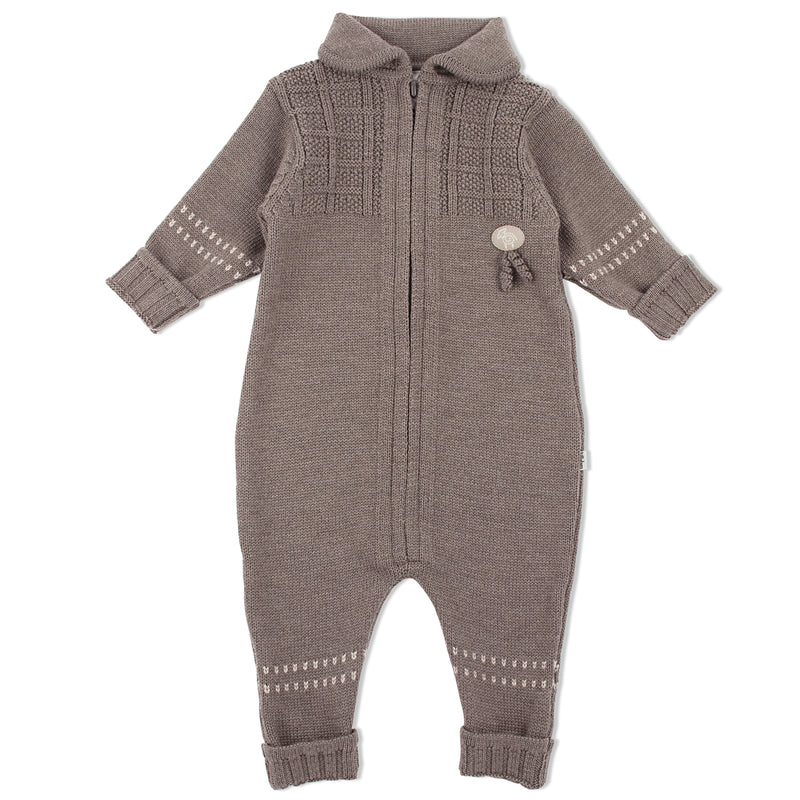 Lillelam Baby Bunting Suit Classic - 100% Merino Wool Brown | Little Mino