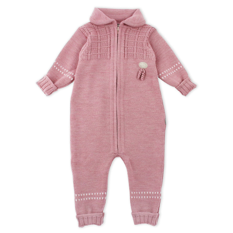 Lillelam Babysuit Classic - 100% Merino Wool Heather Pink | Little Mino