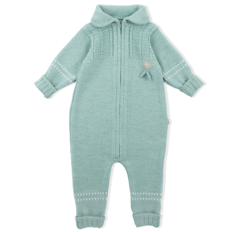 Lillelam Baby Bunting Suit Classic - 100% Merino Wool Sea Green | Little Mino