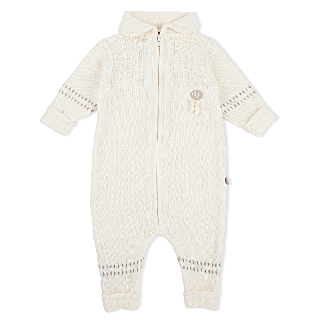 Lillelam Babysuit Classic - 100% Merino Wool White| Little Mino
