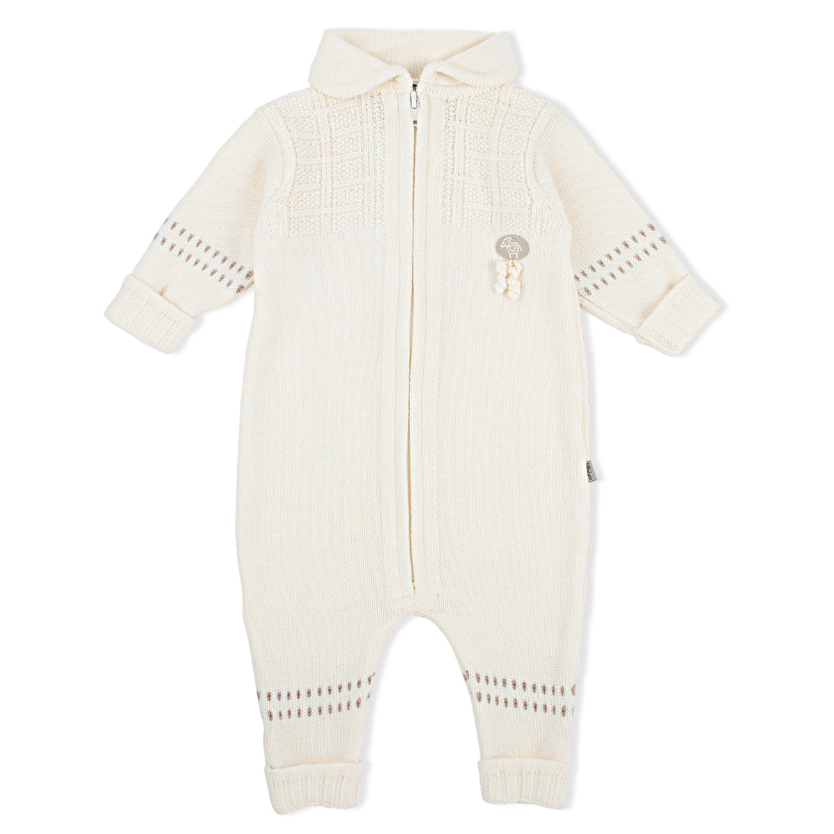 Lillelam Babysuit Classic - 100% Merino Wool White| Little Mino