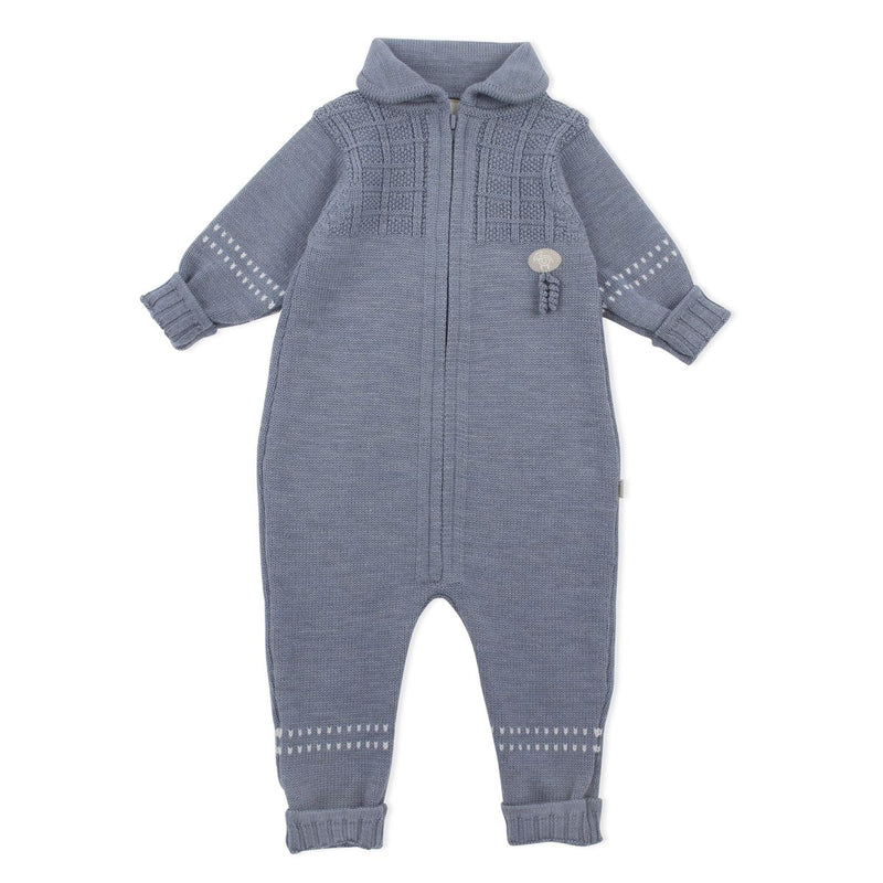 Lillelam Baby Bunting Suit Classic - 100% Merino Wool Baby Blue| Little Mino
