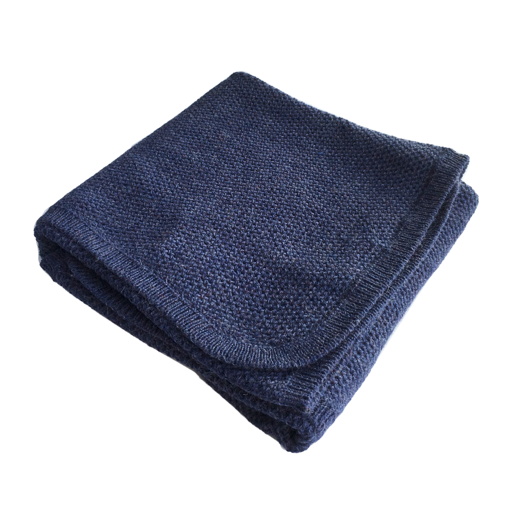 Esencia Cozy Blanket - 100% Alpaca Fiber Blue | Little Mino
