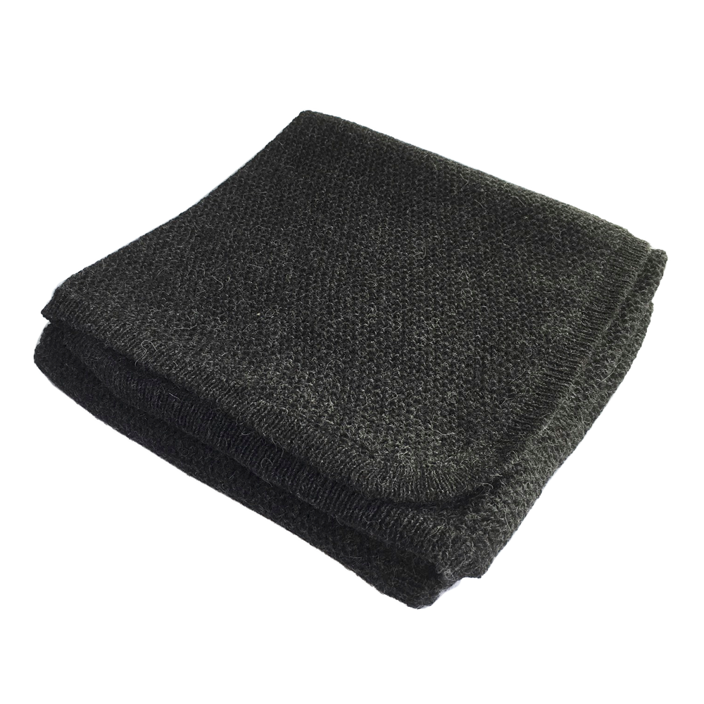 Esencia Cozy Blanket - 100% Alpaca Fiber Charcoal | Little Mino