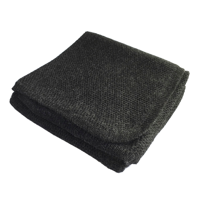 Esencia Cozy Blanket - 100% Alpaca Fiber Charcoal | Little Mino
