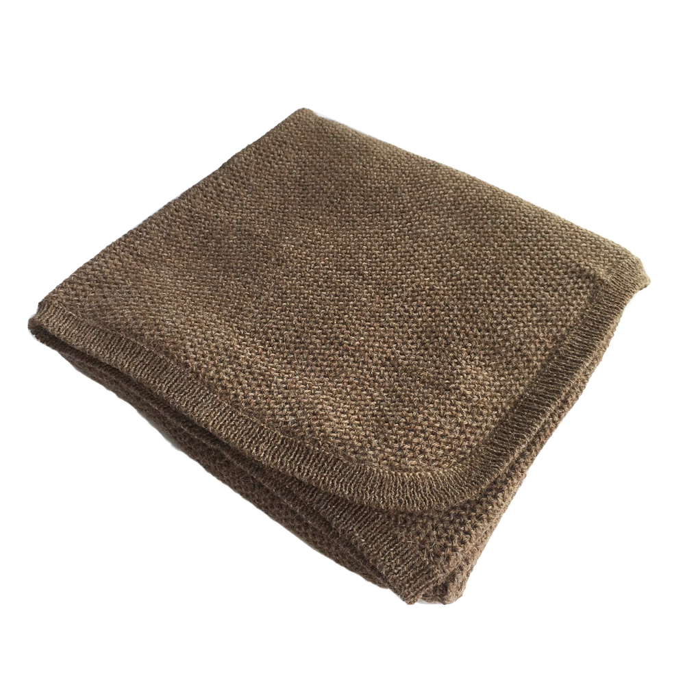 Esencia Cozy Blanket - 100% Alpaca Fiber Cocoa | Little Mino
