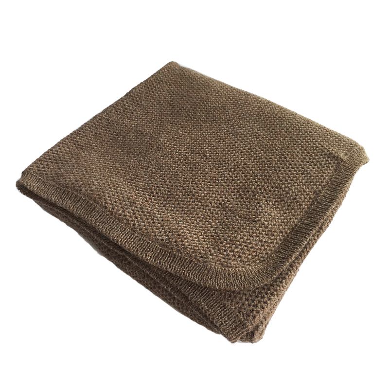 Esencia Cozy Blanket - 100% Alpaca Fiber Cocoa | Little Mino