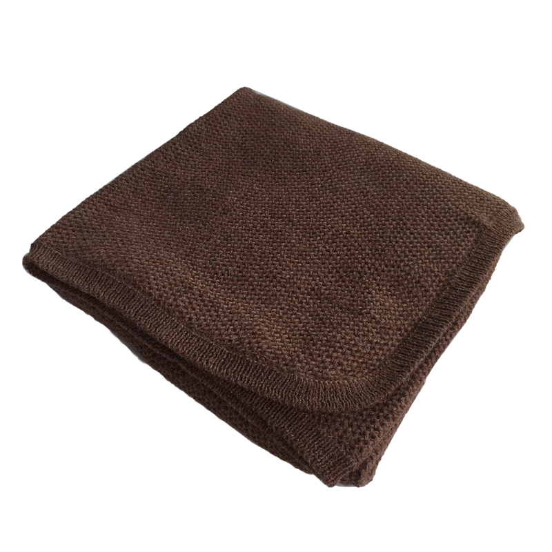 Esencia Cozy Blanket - 100% Alpaca Fiber Coffee | Little Mino