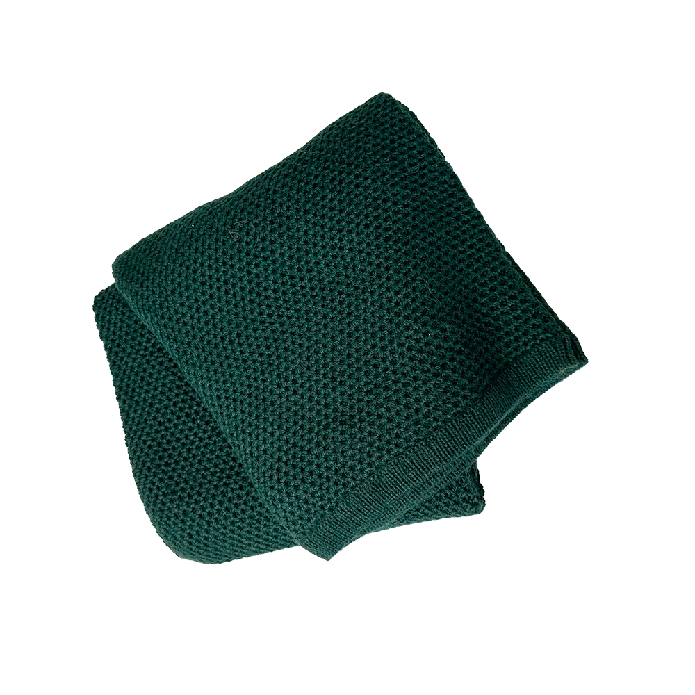 Esencia Cozy Blanket - 100% Alpaca Fiber Dark Green | Little Mino