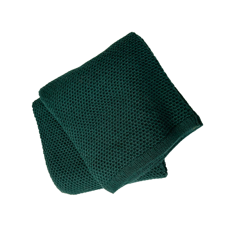 Esencia Cozy Blanket - 100% Alpaca Fiber Dark Green | Little Mino