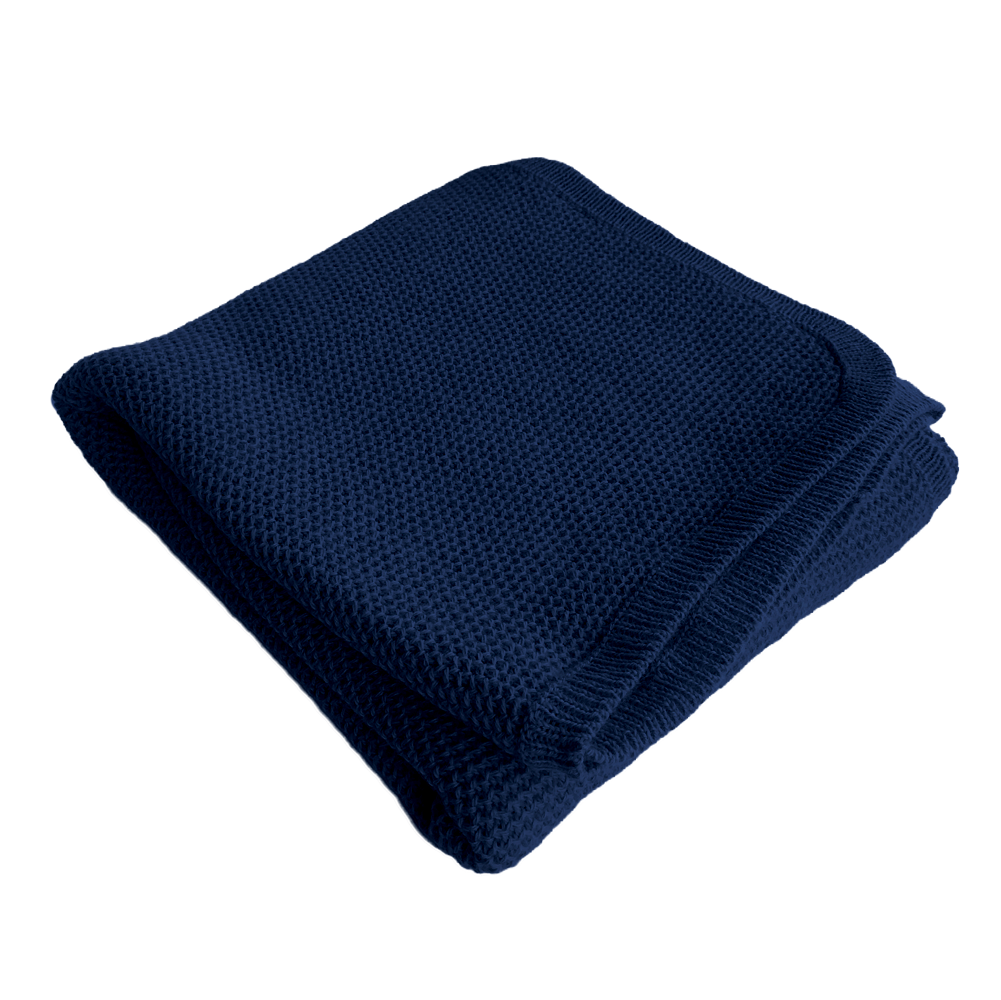 Esencia Cozy Blanket - 100% Alpaca Fiber Navy | Little Mino