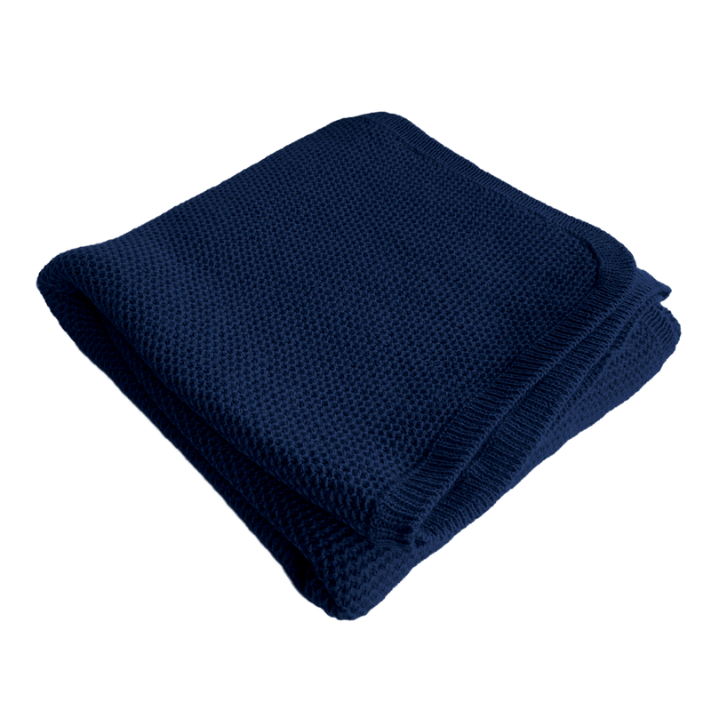 Esencia Cozy Blanket - 100% Alpaca Fiber Navy | Little Mino