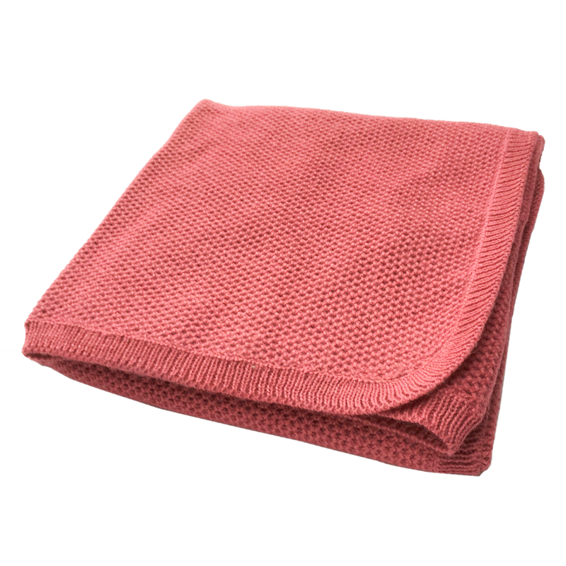 Esencia Cozy Blanket - 100% Alpaca Fiber Coral Pink | Little Mino