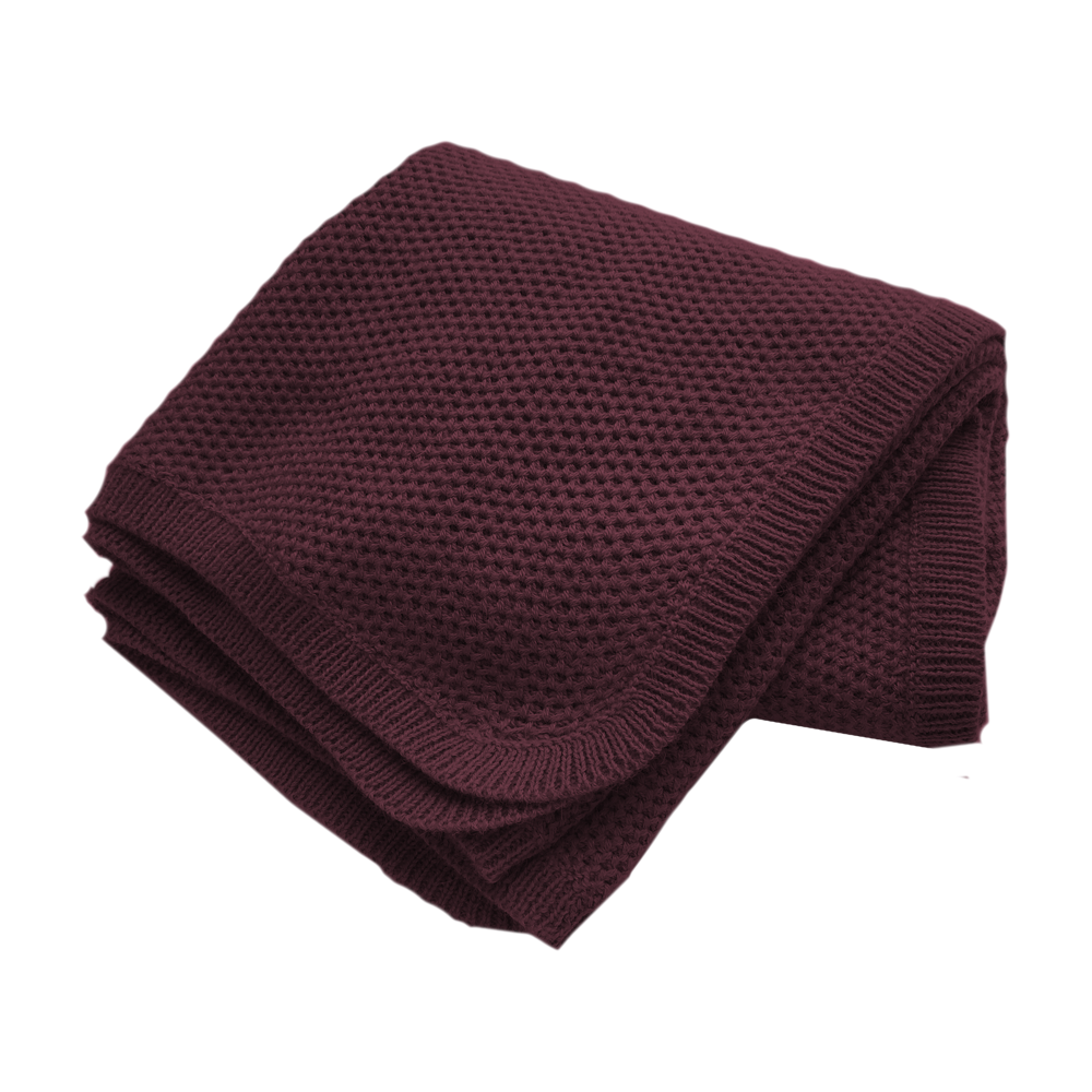 Esencia Cozy Blanket - 100% Alpaca Fiber Coral Plum | Little Mino