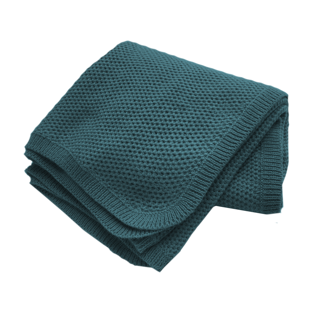 Esencia Cozy Blanket - 100% Alpaca Fiber Teal | Little Mino