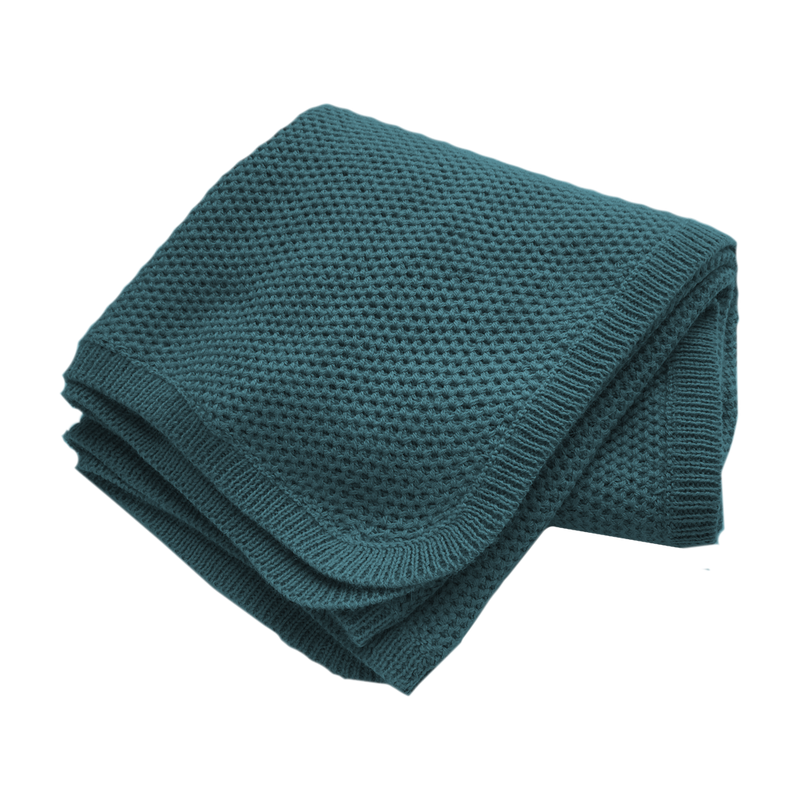 Esencia Cozy Blanket - 100% Alpaca Fiber Teal | Little Mino