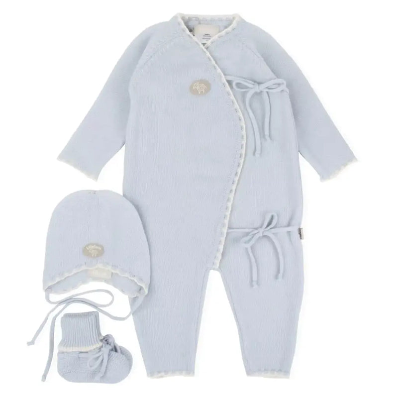 Lillelam Merino Wool Hentesett Take-Home Outfit Sky Blue | Little Mino