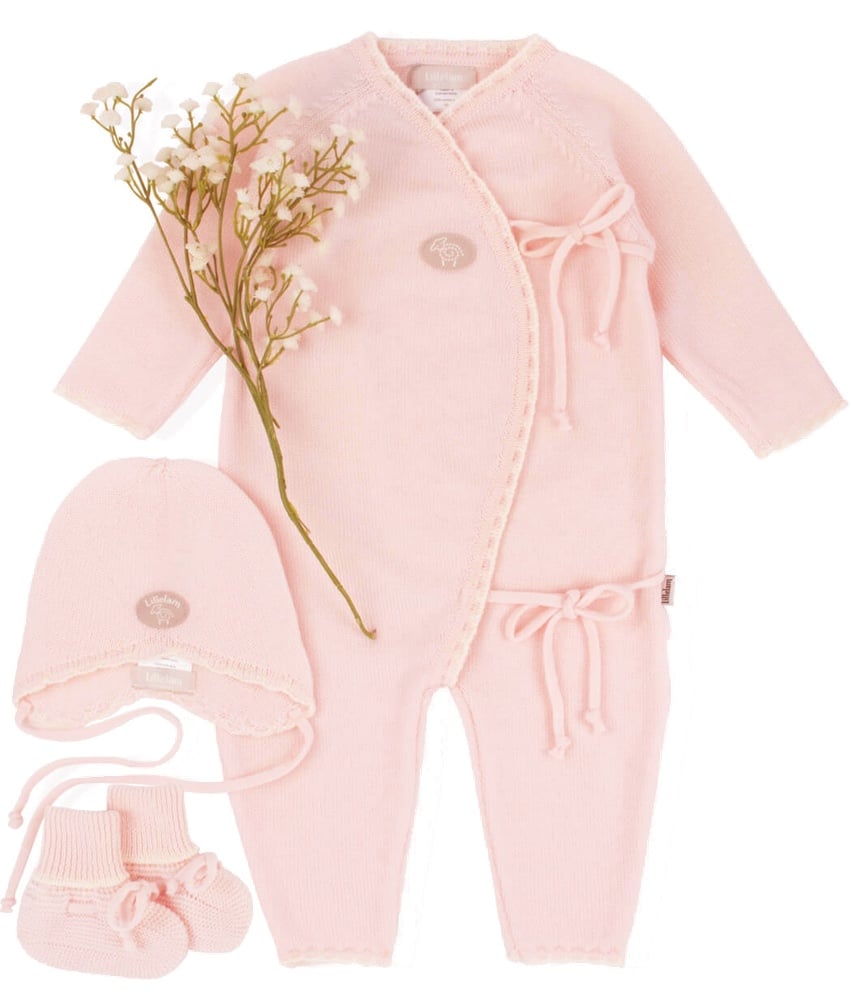 Lillelam 100% Merino Hentesett (Homeset) - Pink | Little Mino