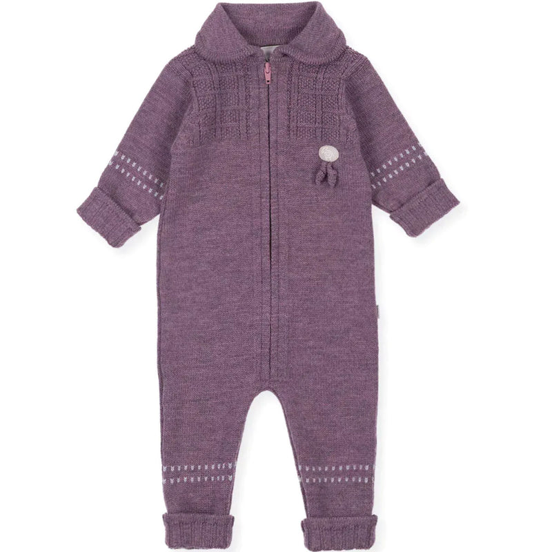 Lillelam Baby Bunting Suit Classic - 100% Merino Wool Baby Purple | Little Mino