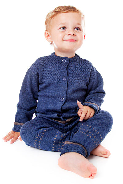 Lillelam Trousers classic 100% Merino Blue | Little Mino