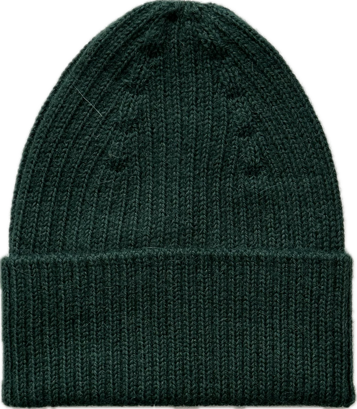 Esencia Alpaca Beanie Hat - 100% Alpaca Fiber Dark Green | Little Mino