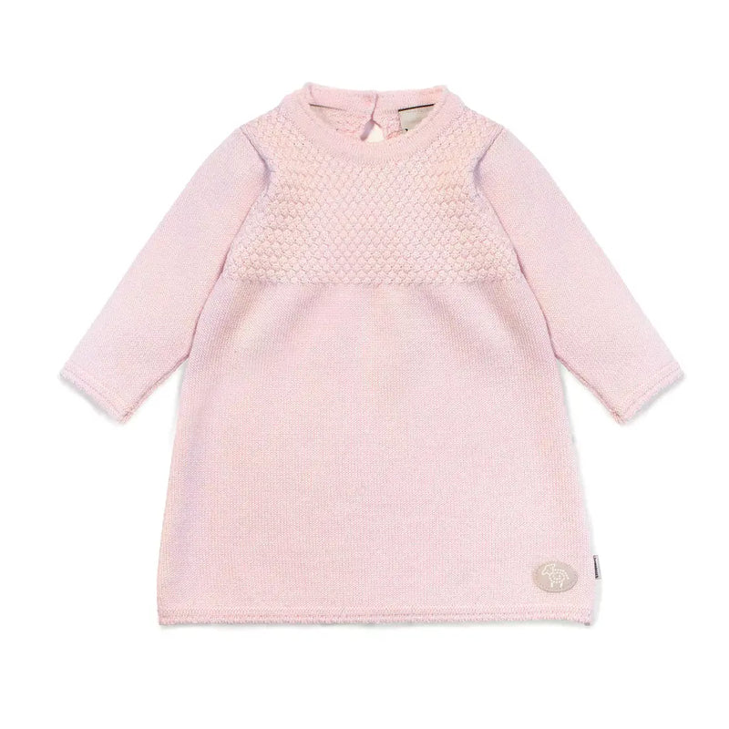 Lillelam Dress Classic 100% Merino Pink | Little Mino